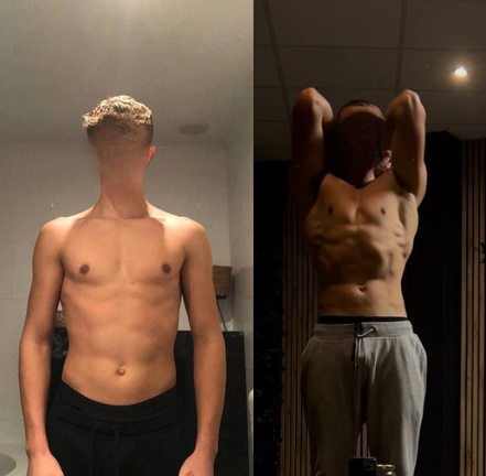 Client physique before and after transformation